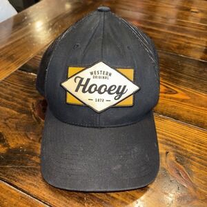 Hooey Trip Hat Western 1872 Original Trucker‎ Snap Back Cap Black Yellow Patch
